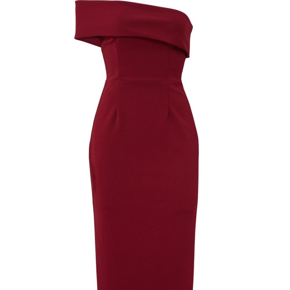 Katie May Bordeaux One Shoulder Dress